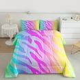 thumbnail image 2 of jejeloiu Neon Zebra Texture Bedding Comforter Set,Zebra Stripes Twin Comforter Sets,Colorful Ombre Effects Bedding Set For Ggirls Kids,Luxury Bedroom Decor Reversible,2 Pieces, 2 of 8