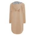 thumbnail image 4 of Wuxian Women'S Coat Oversized Hooded Full Zip Up Long Sleeve Cardigan Winter Fall Fashion Sweatshirt Casual Solid Color Long Jacket,Khaki,M, 4 of 5