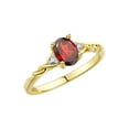 thumbnail image 4 of RYLOS Rings for Women 14K Yellow Gold Classic Style Birthstone Ring 7X5MM Oval Gemstone &  Diamonds January Garnet Jewelry for Women  Size 9, 4 of 8