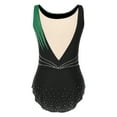thumbnail image 2 of Zaldita Women Rhinestone Rhythmic Gymnastics Leotard Sleeveless Ballet Tank Leotard Dance Competition Green S, 2 of 7