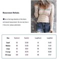thumbnail image 3 of Femmes Manches Longues T-Shirts Bouton vers le Bas Slim Fit Tops Col Rond Côtelé Tricot Chemises, 3 of 3