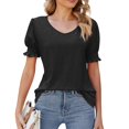 thumbnail image 2 of Tshirt Women Women's Casual, Fashionable And Sexy Solid Color Comfortable And Breathable V-neck Top, 2 of 7