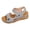 Grey, variant on Women's Orthopedic Wedge Walking Sandals Beach Comfortable Arch Support Platform Mid Heels Non Slip Work Summer Shoes for Woman with Adjustable Straps White Size 8.5
