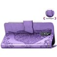 thumbnail image 4 of Étui Portefeuille à Rabat en Cuir PU de Qualité Supérieure avec Relief Papillon, Protection Intégrale, Support à Rabat, Porte-Cartes, Étui Magnétique pour Samsung A32 4G (Violet Pâle), 4 of 6