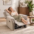 thumbnail image 2 of Bonzy Home Manual Reclining Chair, Modern Single‑Seat Recliner Sofa for Adult with Padded Armrests and Adjustable Backrest for Living Room, Bedroom & Reading Room, Taupe, 2 of 6