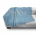 thumbnail image 3 of Mr Mrs Soft Flannel Fleece Throw Blanket, Romantic Wedding Themed Foliage Leaves Words on Pastel Backdrop, Cozy Plush for Indoor and Outdoor Use, 50" x 70", Pale Blue White, by Ambesonne, 3 of 6