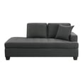 thumbnail image 3 of Pemberly Row Transitional Textured Fabric Chaise with 1 Pillow in Charcoal, 3 of 7