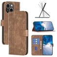 thumbnail image 1 of SaniMore Case for iPhone 14 (6.1" 2022), PU Leather Wallet with Card Slots Cash Pocket Magnetic Closure Flip Kickstand Shockproof TPU Full Body Protective Business Shell, Brown, 1 of 8