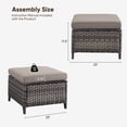 thumbnail image 2 of Planntonneo Outdoor Wicker Ottoman Set of 2, Patio Rattan Footrest Seat with Grey Cushions, Grey Wicker, 2 of 8