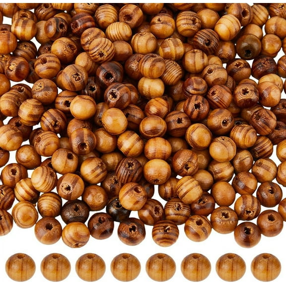 150Pcs Natural Wood Beads 16mm Handmade Crafts Beads Round Macrame Beads 2.5mm Large Hole Beads for DIY Bracelet Jewelry Making Party Festival Decor BurlyWood