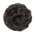 thumbnail image 2 of Messy Bun Hair Piece Wavy Curly Fake Hair Buns Synthetic Scrunchie Messy Bun Natural Extensions Updo Hair Pieces for Women (Dark Brown), 2 of 9