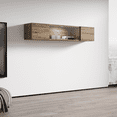 thumbnail image 3 of Fly Modular Wall Mounted Floating Media Cabinet (Type-52) Oak, 3 of 5