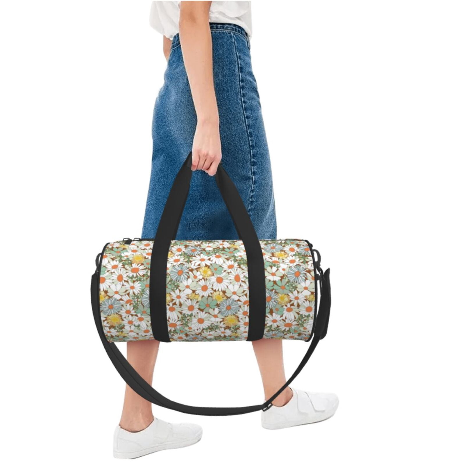 Vsdgher Daisy 45L Foldable Duffel Bag, Sports Gym Bag,Overnight Bag, Portable Weekender Bag for Airplanes