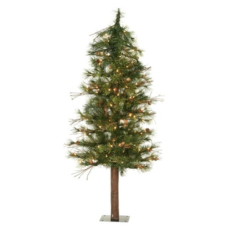 Vickerman Artificial Christmas Tree 6' Mixed Country Alpine Tree 200 Clear Lights 442
