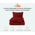 thumbnail image 3 of SKP Plus Comforter Pinch Burgundy 300 GSM Plush Siliconized Microfiber Fill Duvet Insert Box Stiched Quilted Fluffy Soft 600 TC Egyptian Cotton Shell with Piping & Pillowcases, 3 of 8