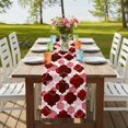 thumbnail image 4 of Table Runners 60 Inches Long Dress Scarves, Red Geometric Moroccan Farmhouse Kitchen/Dining Table Runner, Small Coffee Tablerunners, Abstract Art Red Ombre Modern 13x60 Inch, 4 of 9