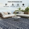 thumbnail image 5 of Outsunny Outdoor Patio Rug, Large Camping Carpet with Carrying Bag, 8' x 10' Waterproof Plastic Straw, Reversible, Blue & White Geometric, 5 of 9