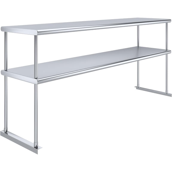 18 in. x 72 in. AmGood Stainless Steel Double Deck Over Shelf