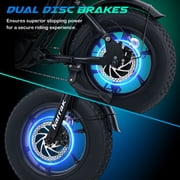 Electric Bike for Adults,1100W Peak Motor 16 x 4.0 Fat Tires 28MPH E-Bike, 48V Removable Battery Dirt Bike, Dual Suspension & Brakes Motorcycle, 7-Speed, All Terrain for Mountains, Snow