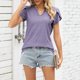 thumbnail image 4 of Blusas para las Mujeres Casual Verano Cuello en V Manga Corta con Botones Hueco Camiseta, Top de Moda para Diario Y Fiesta, 4 of 5