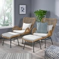 thumbnail image 2 of Jocelyn Indoor Modern Boho Wicker Chat Set with Ottomans, 2 of 13