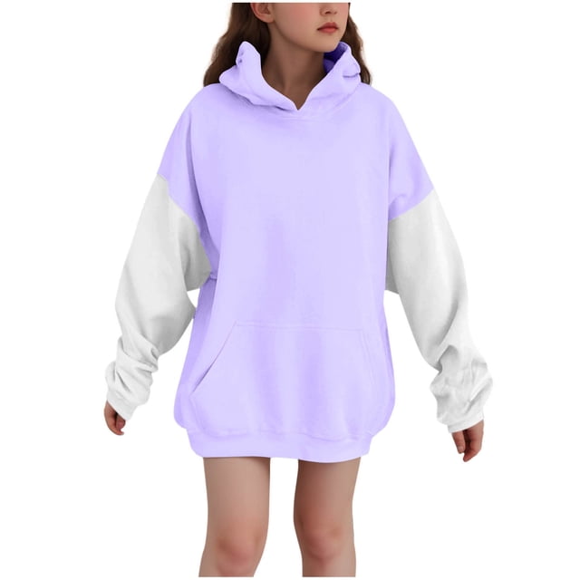 Chandail à Capuchon pour Enfants Impression Hivernale Long Velours Décontracté Confortable
