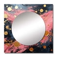 thumbnail image 2 of Designart "Jubilation In Affection Pink And Gold Canvas I" Abstract Painting Square Mirror For Wall Decor - Large Gold Square Mirror Printed Wall Decor - Modern Square Living Room Mirror, 2 of 5