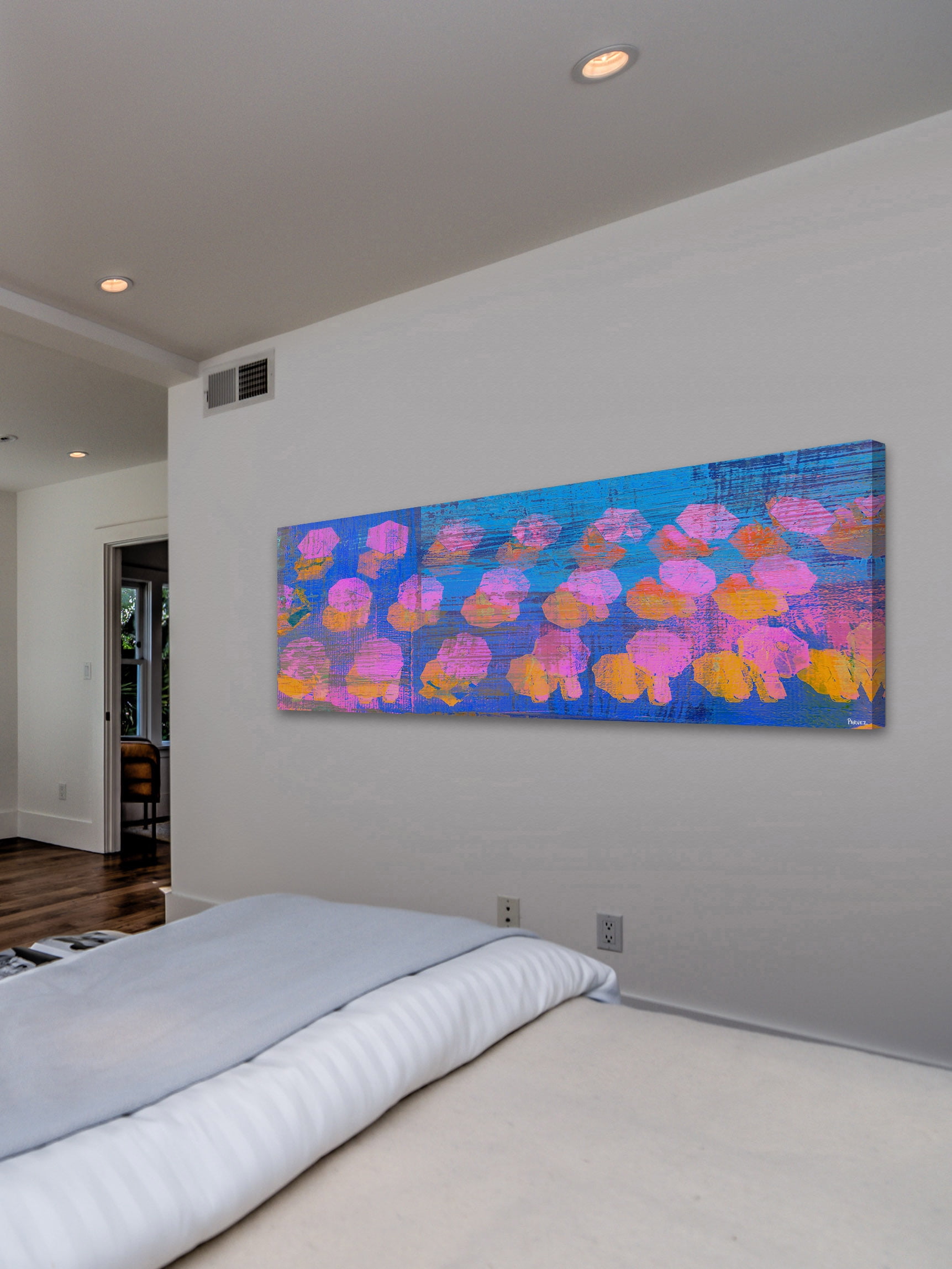"Pink and Orange" Painting Print on Wrapped Canvas