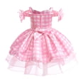 thumbnail image 4 of WEAIXIMIUNG Robes Petites Filles Taille 6-7 Robe de Mariage Filles Robe de Fête d'Anniversaire à Carreaux, 4 of 9