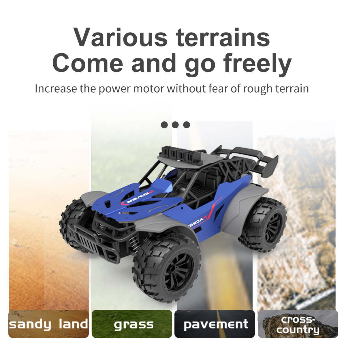 Alloy high-speed remote control off-road vehicle, with a strong alloy body and all terrain driving experience