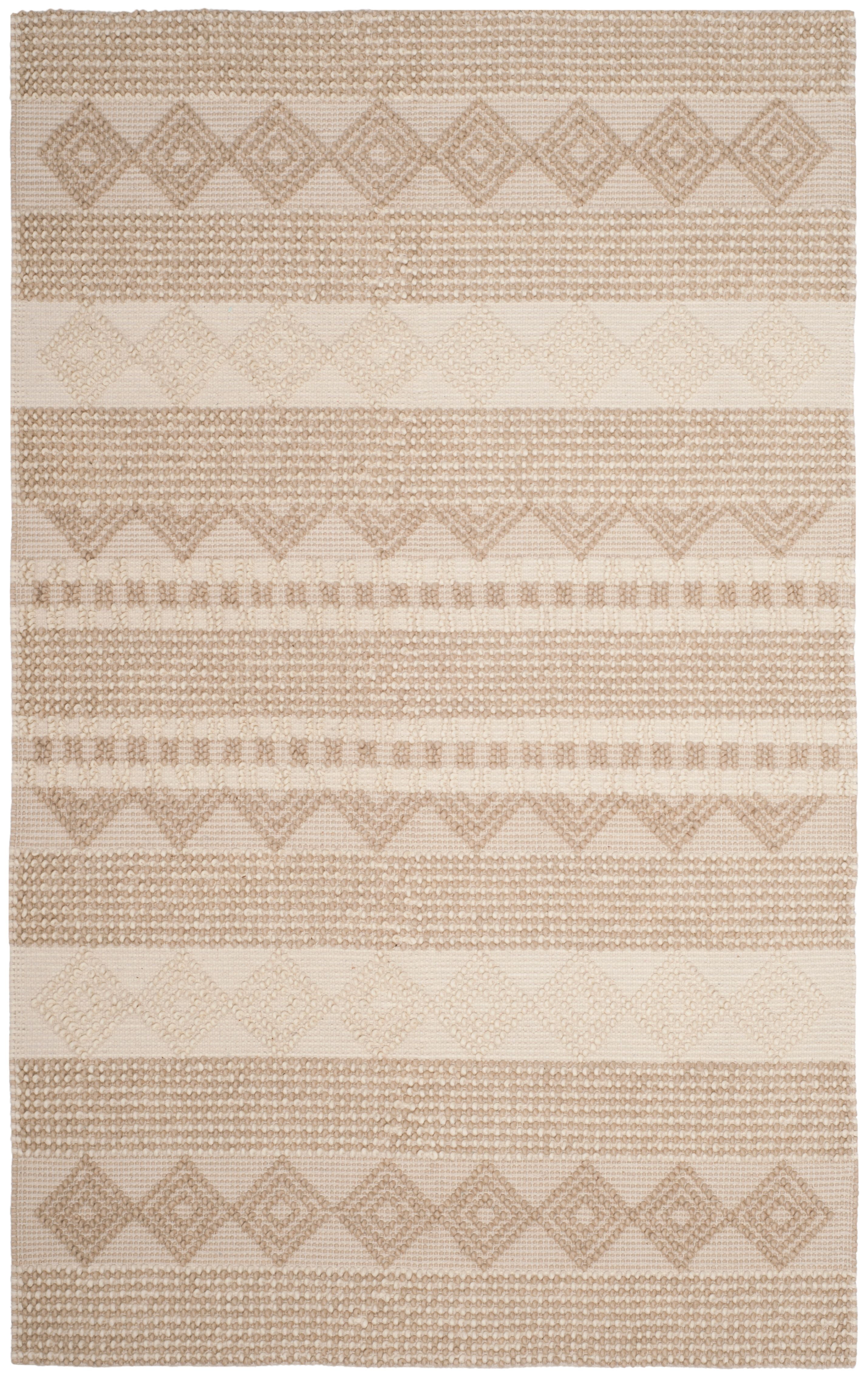 SAFAVIEH Natura Carly Geometric Braided Wool Area Rug, Beige/Ivory, 6' x 9'