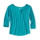 thumbnail image 1 of Aeropostale Camiseta gráfica de manga 3/4 metálica para mujer, verde, XS, 1 of 1