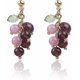 thumbnail image 1 of Unique Cute Creative Fruits Dangle Drop Earrings Transparent Sparkly Crystal Purple Grape Earring match Green Leaf for Women Girls Statement Beach Hol, 1 of 4