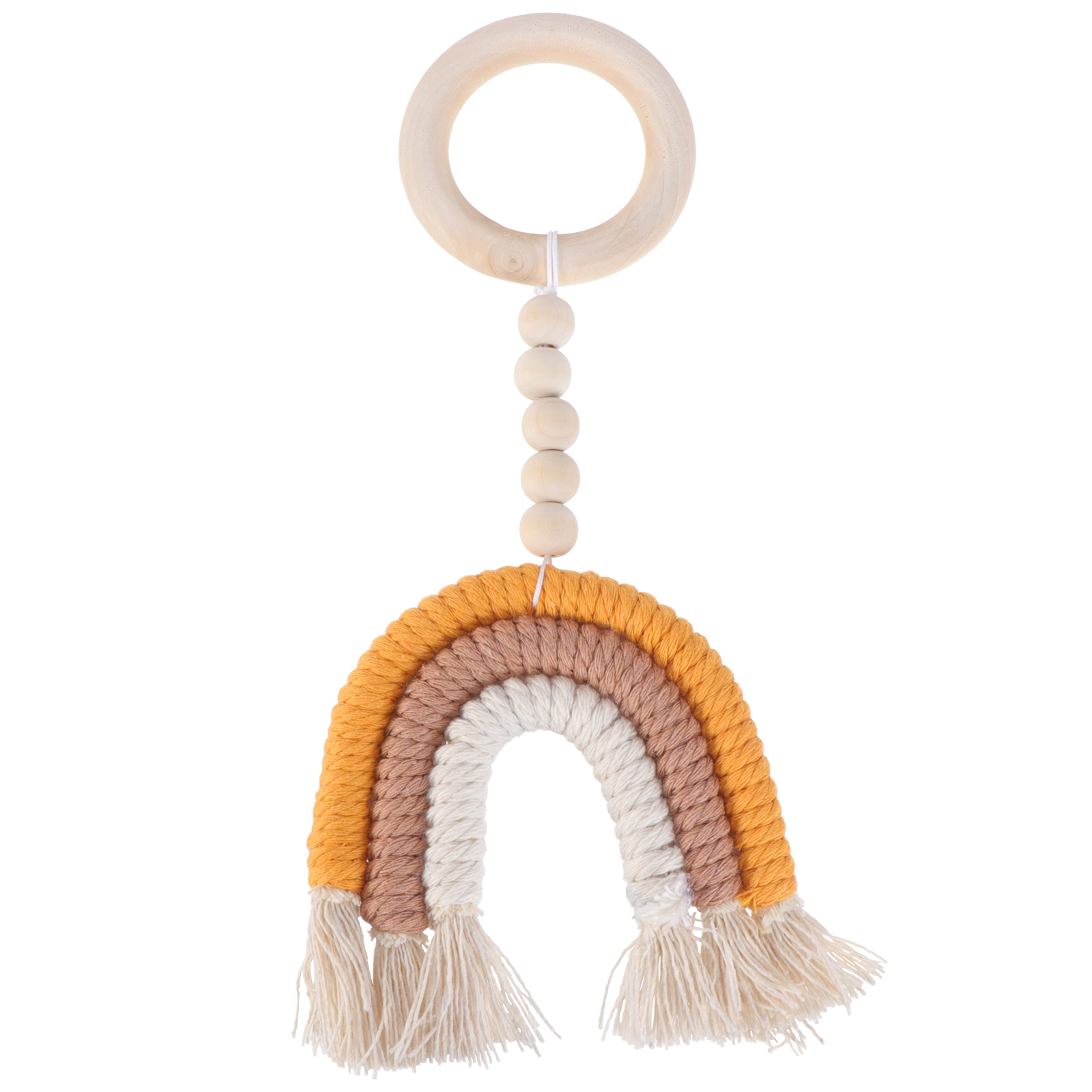 Rosarivae 1Pc Weaving Rainbow Handbell Practiical Baby Gnawing Prop Photo Prop (Orange