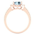 thumbnail image 4 of Clara Pucci 14K Rose Gold 1.8ct Blue Solitaire with Accents Ring for Women, 4 of 8