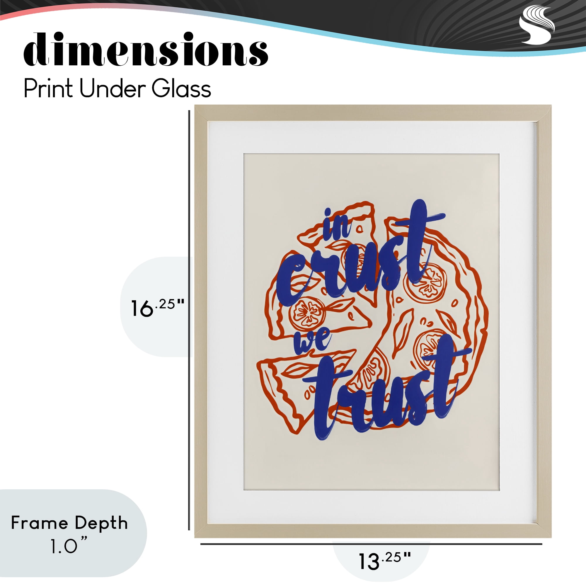 Stupell Industries In Crust We Trust Pizza Birch Framed Print Under Glass, design by The Prints Vibe