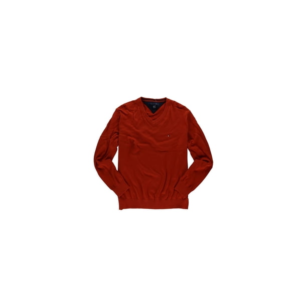 Suéter clásico Tommy Hilfiger para hombre color naranja grande