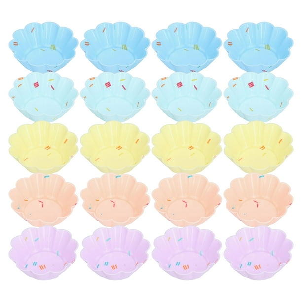 Molde para hornear con forma de taza para pastel pequeño, 20 piezas, molde para hornear con forma de taza para pastel pequeña, molde para hornear de silicona para magdalenas, resistente y resistente