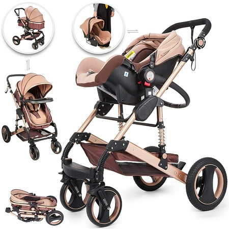 VEVOR 3 in 1 Stroller Foldable Luxury Baby Stroller Baby Stroller 3 in 1 with Baby