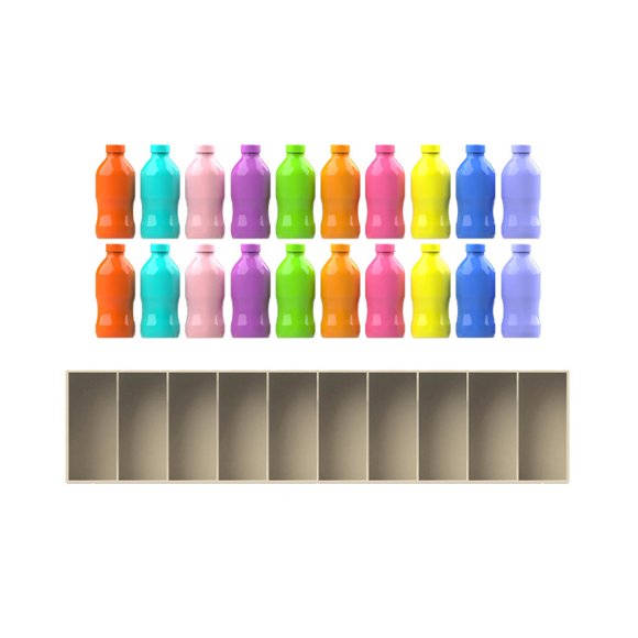 Eoozwa Ensemble de Jouets de Jeu d'Association de Couleurs de Bouteille pour Concentration Compétences Logiques Éducatif Casse-Tête Sécuritaire Plastique Familial Jeu Interactif Activité d'Apprentissage