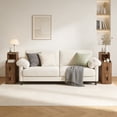 thumbnail image 3 of Fluted Narrow Nightstand with 2 Drawers,Slim Wooden Bedside Table for Bedroom,Walnut, 3 of 10