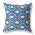 thumbnail image 2 of HomeRoots 16" X 16" Blue And Pink Blown Seam Geometric Indoor Outdoor Throw Pillow, 2 of 5