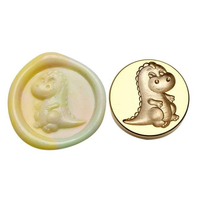 EIMELI Tête de Tampon Ronde en Cuivre 3D pour Carte de Mariage (Triceratops)
