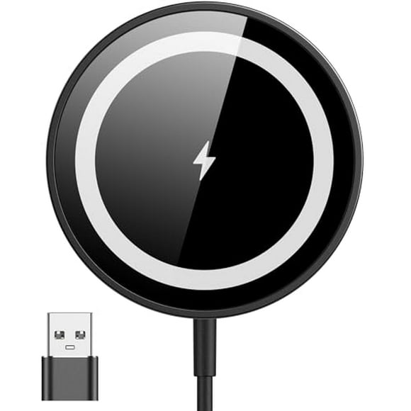 Para cargador Magsafe, cargador inalámbrico magnético hecho para iPhone 16/16 Pro/16 Pro Max/16 Plus/15/14/13/12 Series, 15W Max Fast Mag Safe Charging Pad para AirPods Pro 3 2 (negro)