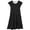Black, variant on Little Girls Dresses Solid Color Round Neck Puff Sleeve Kids Party Outfit Girls Beach Dress Size 8-9T