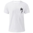 thumbnail image 3 of DeHolifer Mens T-Shirt Plus Size Graphic Short Sleeve Loose Tee Crewneck Palm Tree Summer Shirts White 2XL, 3 of 4