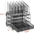 thumbnail image 3 of Marbrasse Desk Organizer with Drawer, 4-Tier Mesh Desk File Organizer with 5 Vertical File Holders and 2 Pen Holders, Multifunction Desktop Organizer,Desk Organizers and Accessories for Home Office, 3 of 7