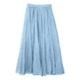 thumbnail image 6 of Women's Stretchy Waist Flowy Midi Skirt For Daily Wear Vacation Dance Comfortable Elastic High Waist Long Skirt Basic Solid Color Casual Boho Skirt Short Skirt Can Can Skirt Skirt with Shorts, 6 of 6