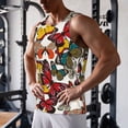 thumbnail image 5 of Picia Retro Floral Butterfly Printed Men’s Performance Tank, Men's Workout Tank Top Moisture-Wicking Tank Top Muscle tee, Breathable Workout Shirt-3X-Large, 5 of 7