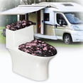 thumbnail image 4 of HELLHERO Cherry Blossoms Polyester Toilet Lid Seat Cover Set & Elastic Installation Toilet Lid Cover Set & Universal for Indoor Home Stretch, 4 of 6